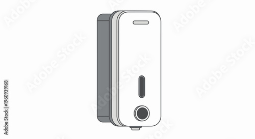 White Electronic Device with Camera Lens.