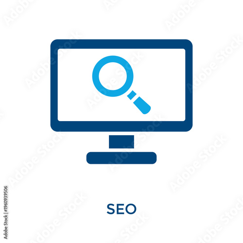 Seo Icon Dual Tone Style. Vector Illustration For Graphic Design