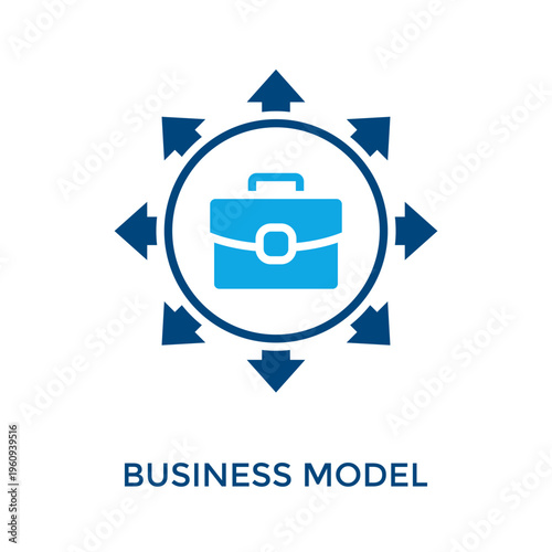 Business Model Icon Dual Tone Style. Vector Illustration For Graphic Design