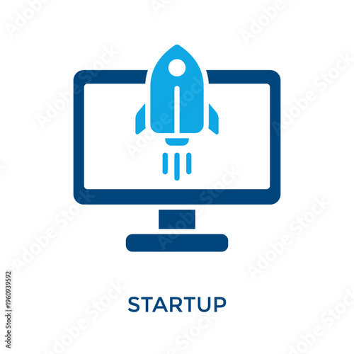 Startup Icon Dual Tone Style. Vector Illustration For Graphic Design