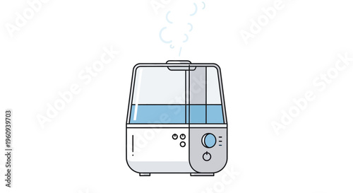 Simple Line Drawing of Humidifier Device.