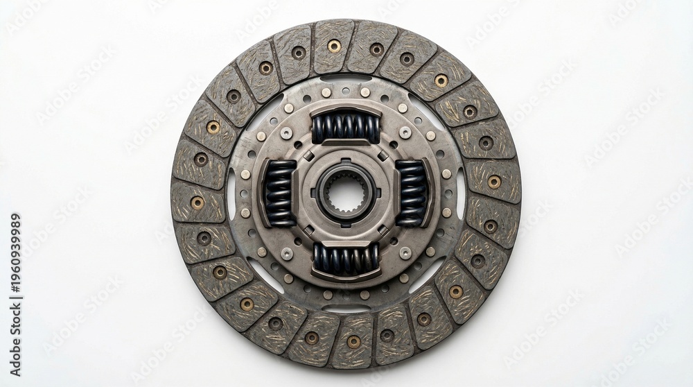 Fototapeta premium Automotive Clutch Disc Isolated on White Background for Vehicle Repair.