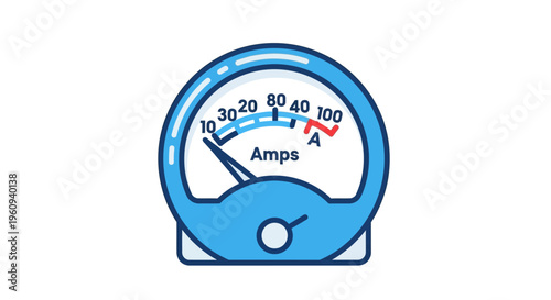 Electric Ammeter Meter Gauge Display.