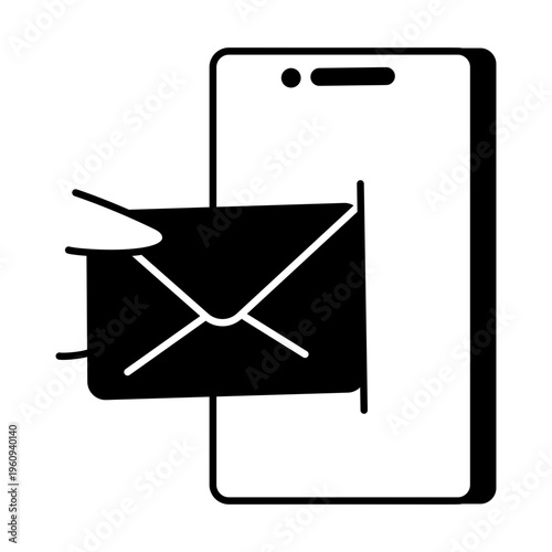 A drawing style icon representing sending mail