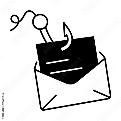 A drawing style icon representing open mail
