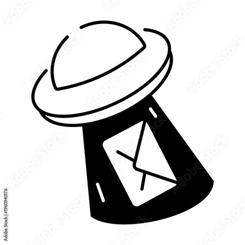 A drawing style icon representing open mail
