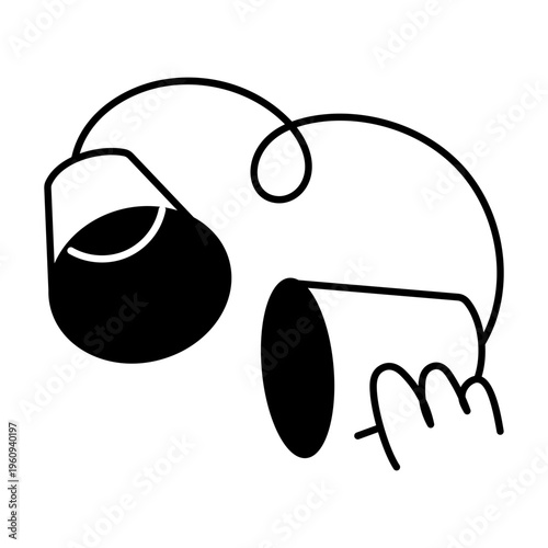 A drawing style icon representing open mail
