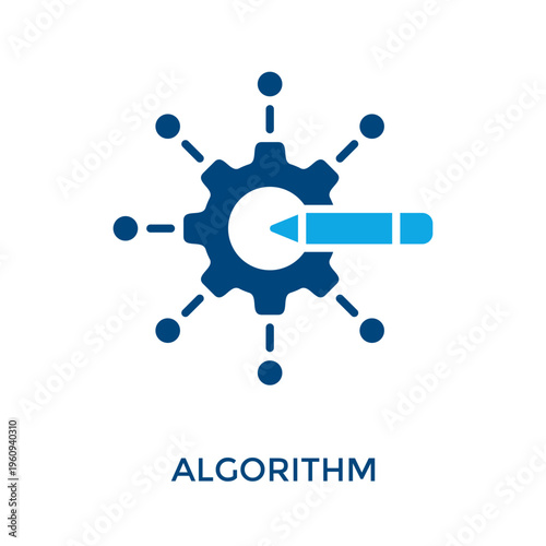 Algorithm Icon Dual Tone Style. Vector Illustration For Graphic Design