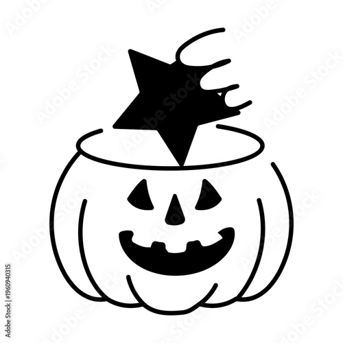 A drawing style icon representing open mail
