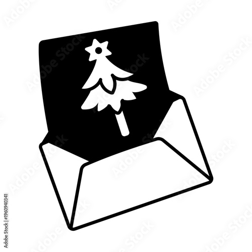 A drawing style icon representing open mail
