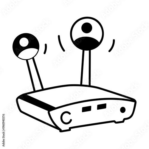 A drawing style icon representing open mail
