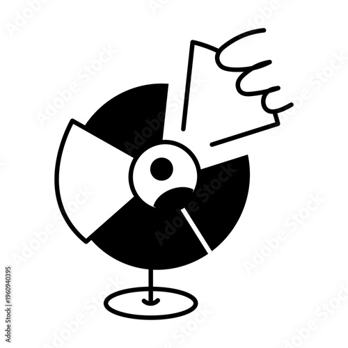 A drawing style icon representing open mail
