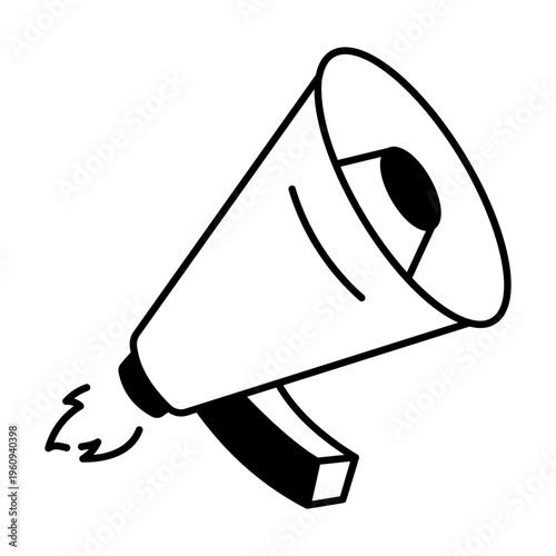 A drawing style icon representing open mail
