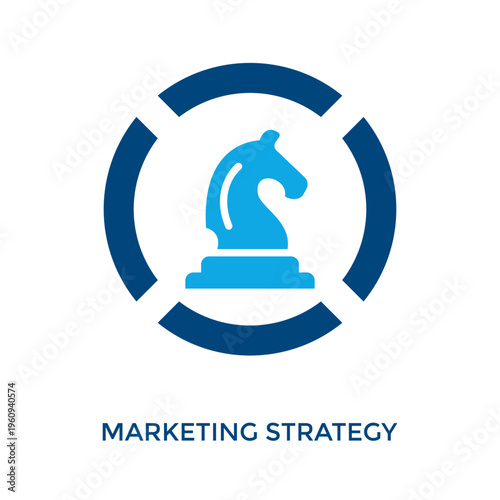 Marketing Strategy Icon Dual Tone Style. Vector Illustration For Graphic Design