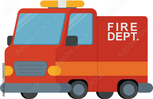 firefighter truck vector illustration