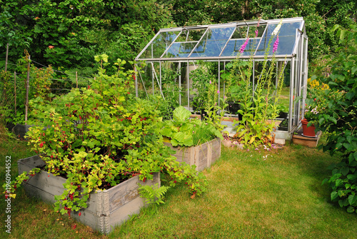 A green house full of flowers and plants