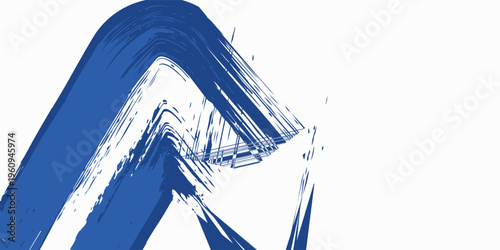 Abstract Blue and White Grunge Background with Halftone Style. Brush Stroke Illustration for Banner, Poster or Sports, Modern.