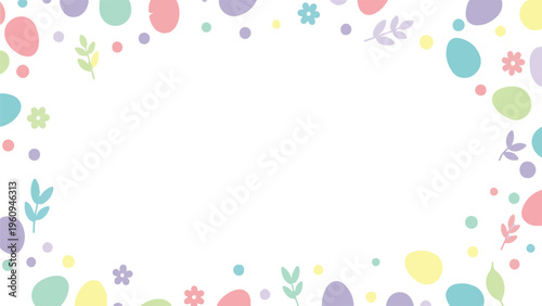 Easter celebration with soft pastel evergreen elements