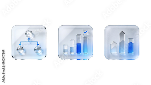 Isolated on a white background, a blue plastic toothbrush with toothpaste and a clean liquid bottle provide essential dental healthcare and hygiene equipment for healthy medical tooth care