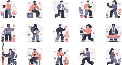 Diverse individuals engaged in various activities and professions