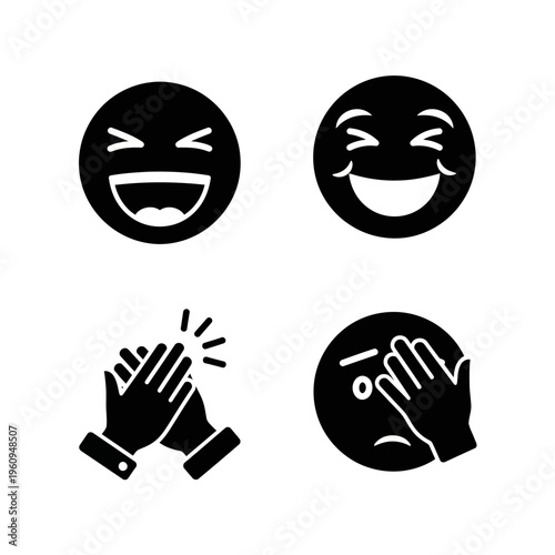 Black and white emoticon hand gestures.
