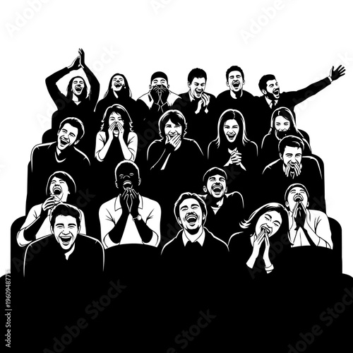 Business people cheering and celebrating.