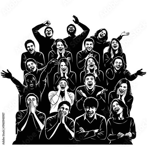 Diverse Group of Happy Young Adults.