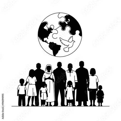 Diverse group of people standing together.