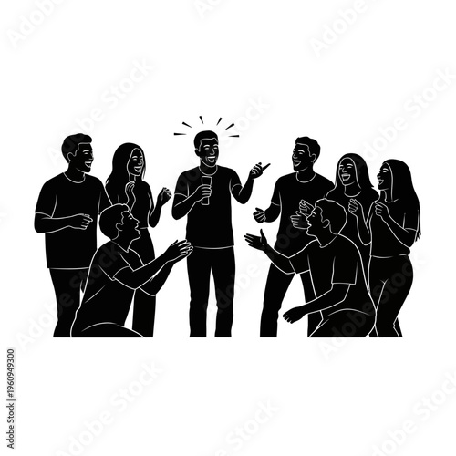 Group of people communicating effectively.