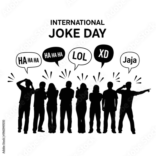 Group of people laughing together.