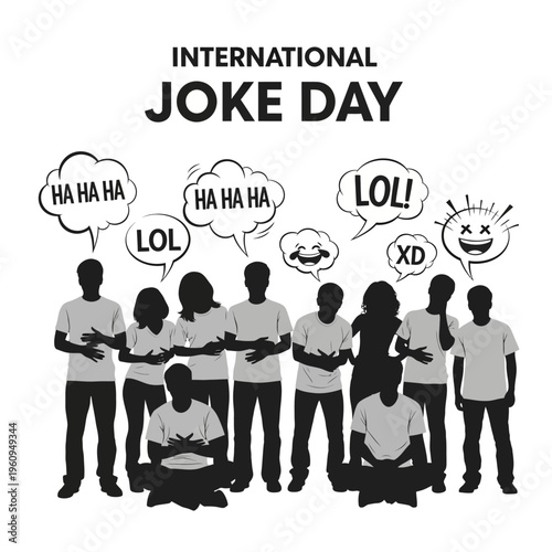 Group of people laughing together outside.