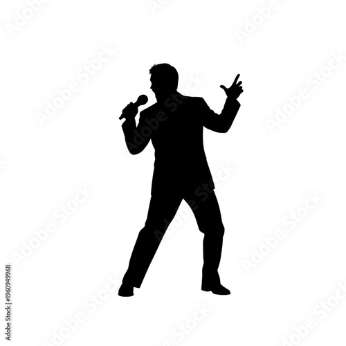 Man singing with microphone in hand.