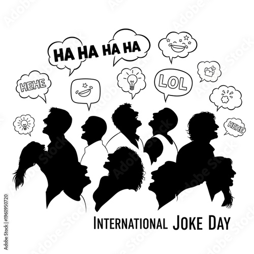 People laughing in a group.