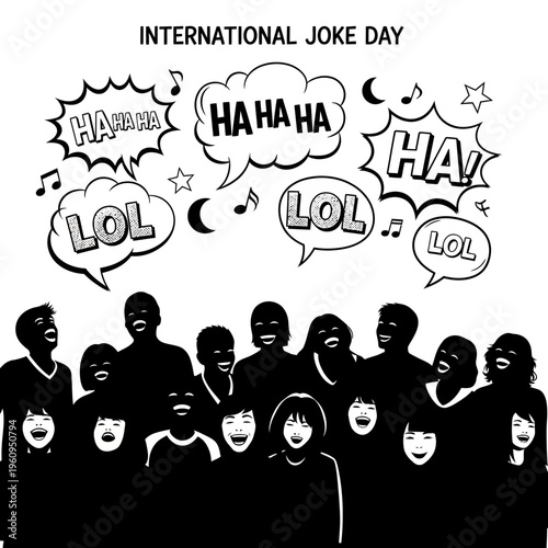 People laughing in a group.