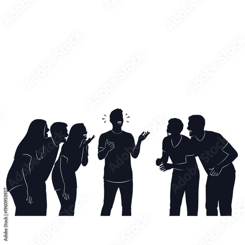 People talking in a group conversation.