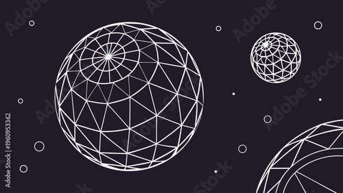 A 3d vector illustration of planet earth in blue space featuring a global network pattern and a sphere design with copy space for business technology communication concepts