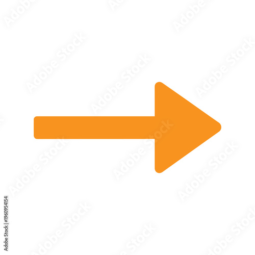 Orange arrow indicating direction or progression, ideal for conveying movement, next steps, or navigational cues in modern design projects.