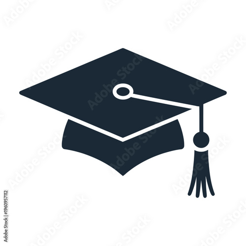 Vector of a graduation cap with a tassel