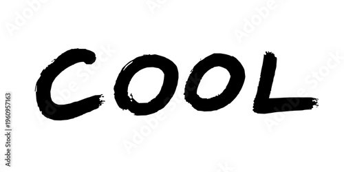 Cool hand written all caps word. Black doodle isolated text single hand-drawn word.