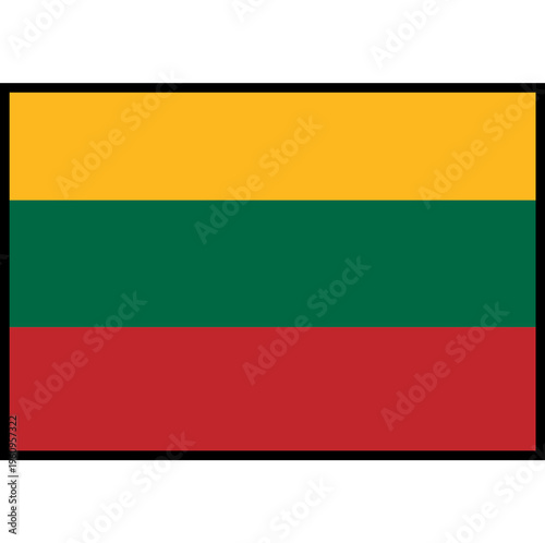Free Download Lithuania Flag Rectangle Icon - GFXLoad