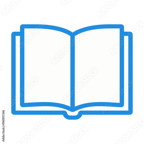 Vector of an open book with blank pages in a minimalistic style