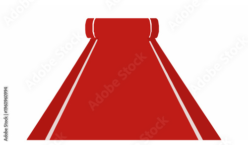 Elegant red carpet vector illustration isolated on white background