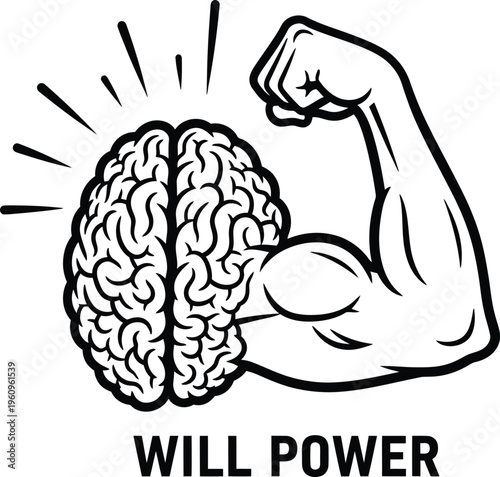 Will power brain flexing muscle