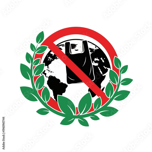 Ban Islam Extremist Symbol Sign.