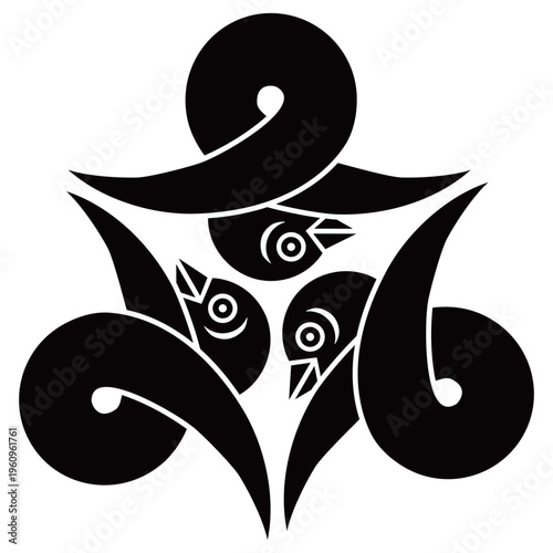 家紋です。頭合わせ三つ結び雁金といいます。