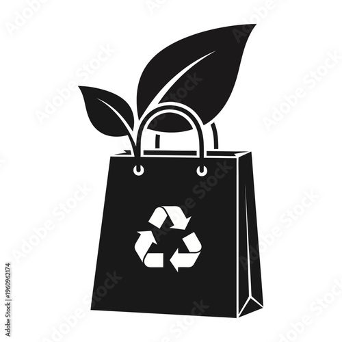 Eco friendly reusable shopping bag symbol.