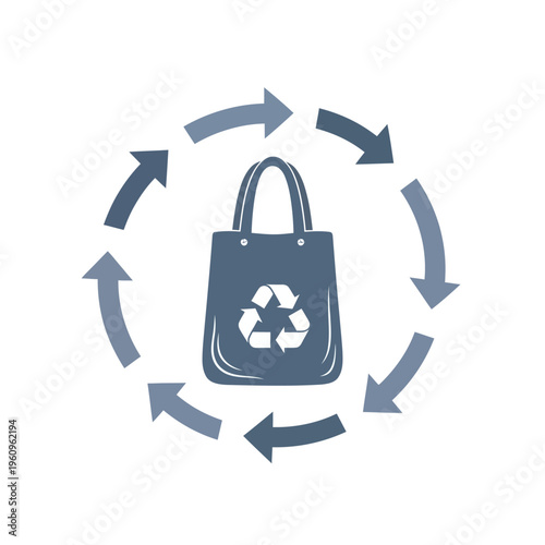 Eco friendly reusable shopping bag symbol.
