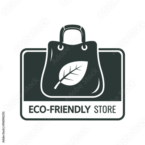 Eco friendly store shopping bag logo.