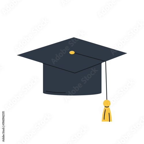 Graduation cap icon. Academic mortarboard hat for commencement, degree ceremony and student success.