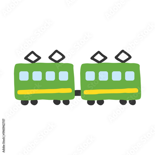 Hand-drawn train icon　手書きのシンプルな電車のアイコンイラスト